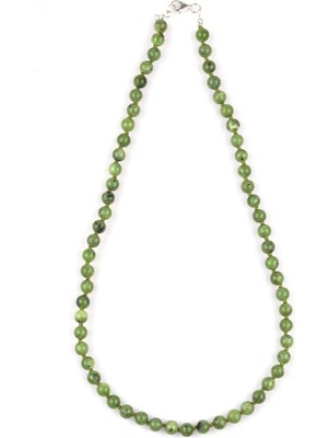 Taşmir Kanada Yeşim Doğal Taş 6 mm Arası Düğümlü Kolye