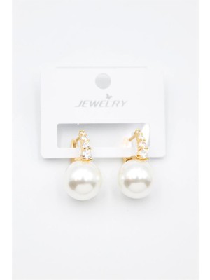 Royaleks Taşlı Inci Küpe - Altın