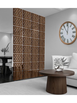 Wooddoom 3D Küpler Lazer Kesim Paravan, Ahşap Seperatör, Panel Levha Seti Dekorasyon Ahşap Oda Bölücü Desen