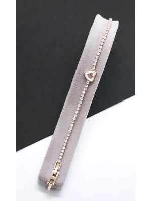 Serenity Çift Kalp Figürlü Gold Su Yolu Çelik Kaplama Bileklik