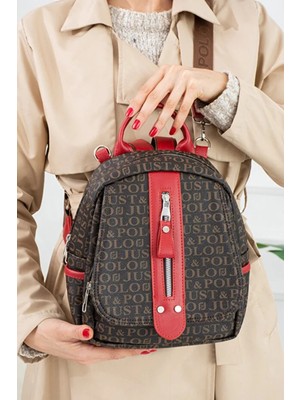 Just Polo Kadın Günlük Kullanıma Uygun Su Geçirmez Çok Bölmeli Sırt Çantası Shopper