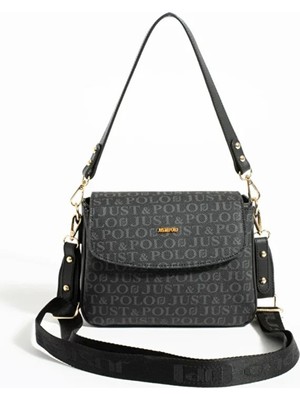 Just Polo Kadın Baskılı Ayarlanabilir Askılı Şık ve Lüks El & Omuz Çantası Shoulder Bag