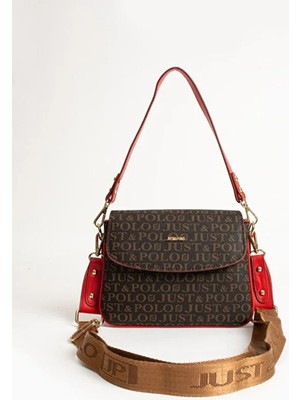 Just Polo Kadın Baskılı Ayarlanabilir Askılı Şık ve Lüks El & Omuz Çantası Shoulder Bag