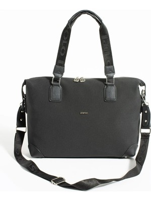 Just Polo Kadın Siyah Uzun Askılı El ve Omuz Çantası Büyük Boy 232180MHÜ