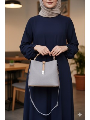 Just Polo Kadın Orta Boy 3 Bölmeli Ayarlanabilir Askılı Şık El & Omuz Çantası Shoulder Bag Ebat : 22 x 20 cm