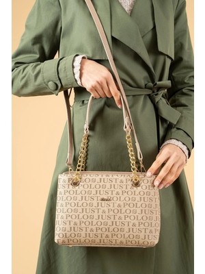 Just Polo Kadın Orijinal Just Polo Zincirli El ve Omuz Çantası Ebat : 24 x 20 cm