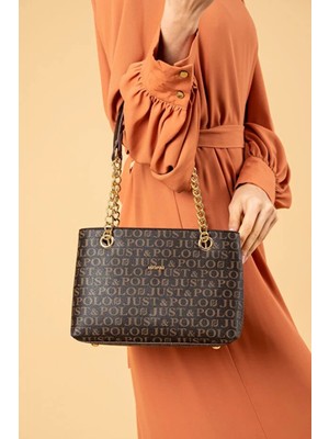 Just Polo Kadın Baskılı Uzun Ayarlanabilir Askılı Şık El ve Omuz Çantası Shoulder Bag