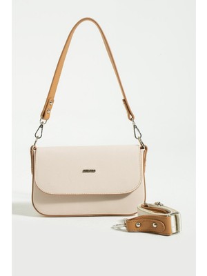 Just Polo Kadın Krem Camel El ve Omuz Çantası 346005MH
