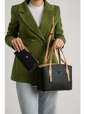 Just Polo Kadın 5 Bölmeli El Omuz Çantası ve Cüzdanı Kombin  4030MH * 2066MH