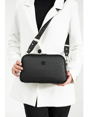 Just Polo Kadın Siyah Renk Ayarlanabilir Uzun Askılı Omuz ÇANTASI-BD4023