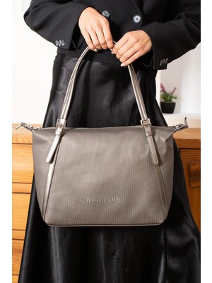 Just Polo Kadın Orijinal Just Polo Büyük Boy Lakost Kumaş Lüks El ve Omuz Çantası Shopper 27 x 32 cm