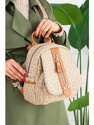 Just Polo Kadın Günlük Kullanıma Uygun Su Geçirmez Çok Bölmeli Sırt Çantası Shopper