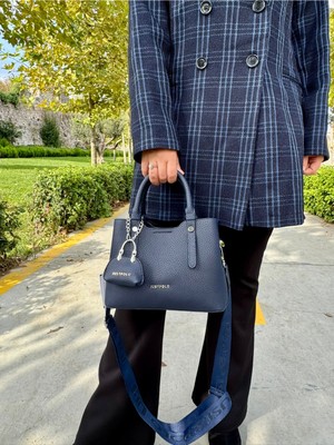 Just Polo Kadın Orijinal Just Polo Yeni Sezon 3 Bölmeli Yumuşak Deri Şık El ve Omuz Çantası Shopper 22 x 18 cm