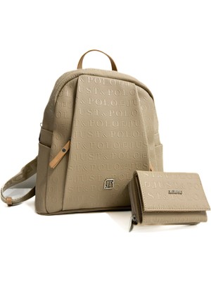 Just Polo Kadın Yeni Sezon Büyük Boy Sırt Çantası ve Cüzdanı Kombin 6011MH