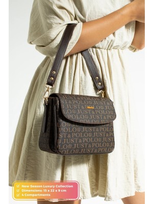 Just Polo Kadın Kahve Günlük Kullanıma Uygun Şık ve Kullanışlı Askılı Omuz Çantası Shoulder Bag