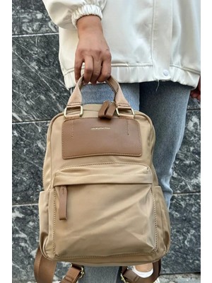 Just Polo Kadın Ayarlanabilir Askılı Su Geçirmez Ithal Saten Kumaş Lüks Sırt Çantası Shopper