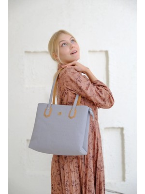 Just Polo Kadın Orijinal Just Polo Yeni Sezon Gofraj Baskılı Büyük Boy Şık El Çantası Tote Bag