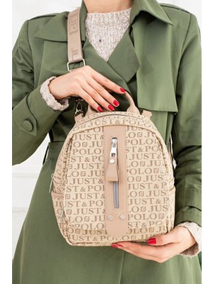 Just Polo Kadın Günlük Kullanıma Uygun Su Geçirmez Çok Bölmeli Sırt Çantası Shopper