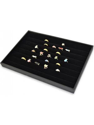 Özer Kutu Yüzük Tablası Rulo Siyah Süet