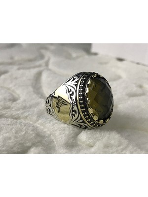 Canka Sultanit Taşlı 925 Ayar Gümüş Erkek Yüzük