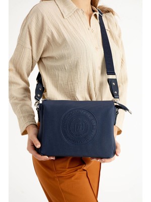 Just Polo Lacivert Orta Boy Kalın Askılı Günlük Çapraz Kadın Omuz Çantası 6009MH