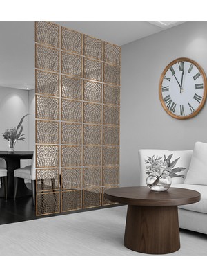 Wooddoom Çizgiler Lazer Kesim Paravan, Ahşap Seperatör, Panel Levha Seti Dekorasyon Ahşap Oda Bölücü Desen