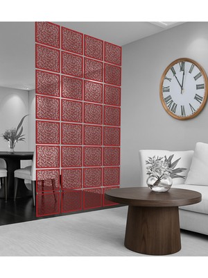 Wooddoom Çizgiler Ateş Lazer Kesim Paravan, Ahşap Seperatör, Panel Levha Seti Ahşap Oda Bölücü Desen