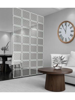 Wooddoom Çizgiler Lazer Kesim Paravan, Ahşap Seperatör, Panel Levha Seti Dekorasyon Ahşap Oda Bölücü Desen