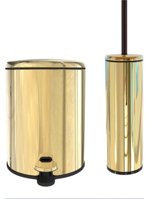 Prima Nova Primanova Cigo Çöp Kovası Tuvalet Fırçası Parlak Gold