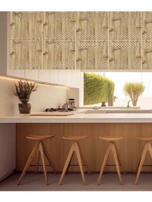 Wooddoom Lazer Kesim Sarkıt Paravan, Ahşap Seperatör, Panel Levha Seti Dekorasyon Ahşap Oda Bölücü Kare Model