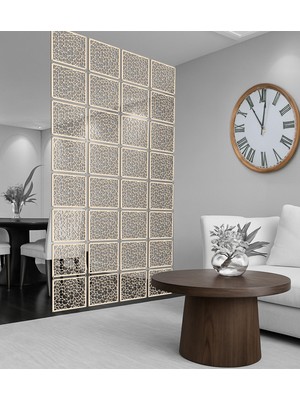 Wooddoom Halkalar Rastgele Lazer Kesim Paravan, Ahşap Seperatör, Panel Levha Seti Dekorasyon Oda Bölücü Desen