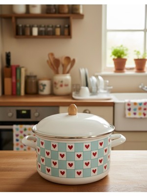 Alev Emaye 6 Litre Emaye Tencere Yoğurt Bakraç Saklama Tenceresi