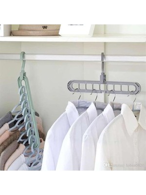 Mrt Bilişim 9 Bölmeli Yer Tasarrufu Sağlayan Katlanır Sihirli Elbise Askısı (5'li Set) 5 Adet Sihirli Elbise Askısı