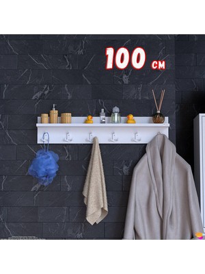 Modilayn Kedi Serisi 6’lı Banyo Askısı Seti | 96,4X18 cm 18 Kancalı Raflı Düzenleyici Yer Tasarrufu