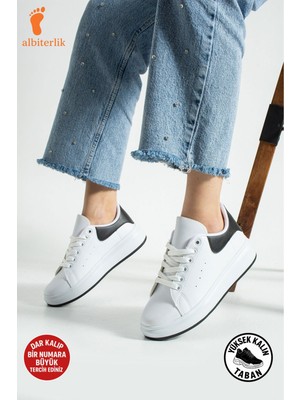 Albishoes Kadın Erkek Unisex Kalın Yüksek Taban Günlük Okul Spor Ayakkabı Sneaker Rahat Hafif Taban