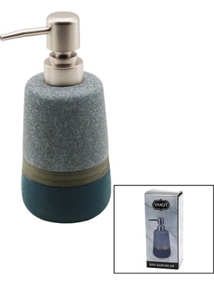 Timion Okyanus Mavi - Gri - Kahve - Mat Desen Seramik Sıvı Sabunluk (5148)