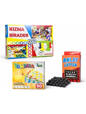 RedandCherry  Tombala + Kızma Birader + Anlat Lütfen Seti Eğlenceli Aile Oyunu Klasik Eğlence