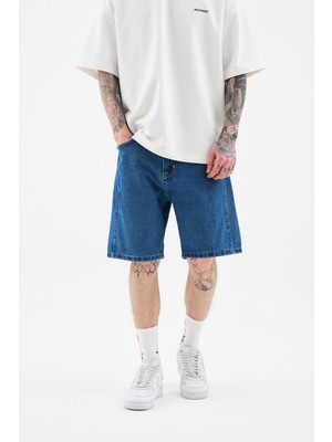Machinist Erkek Basic Koyu Jean Şort Gece Mavisi