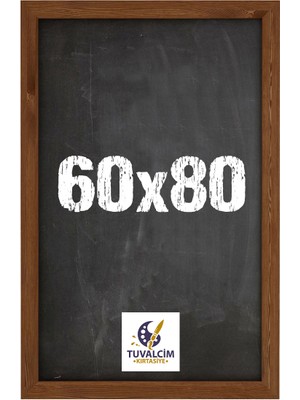 Tuvalcim Kırtasiye 60X80 cm Kara Tahta Yazı Tahtası Kahverengi Çerçeve