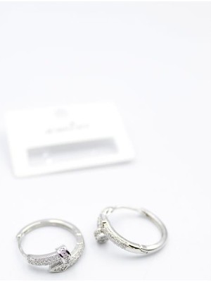 Royaleks Taşlı Çivi Küpe - Gümüş