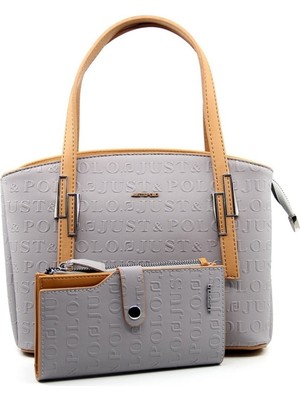 Just Polo Kadın 5 Bölmeli El Omuz Çantası ve Cüzdan Kombini 4030 Mh 1001