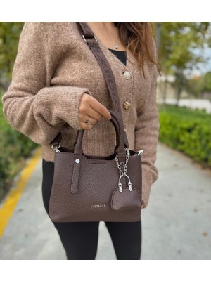 Just Polo Kadın Orijinal Just Polo Yeni Sezon 3 Bölmeli Yumuşak Deri Şık El ve Omuz Çantası Shopper 22 x 18 cm