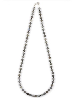 Taşmir Labradorit Doğal Taş 6 mm Arası Düğümlü Kolye