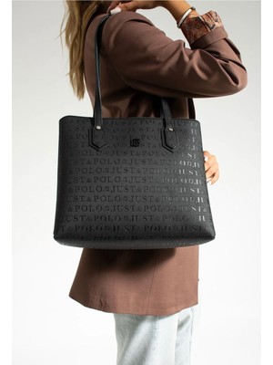 Just Polo Kadın Yeni Sezon Gofraj Baskılı Büyük Boy El Çantası 234028MH