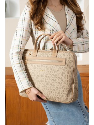Just Polo Orijinal Just Polo Ayarlanabilir Askılı Lüks Laptop & Evrak Çantası Shopper Ebat 30 x 40 cm