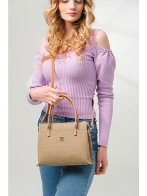 Just Polo Şıklığın ve Zarafetin Buluştuğu Shopper Kum Kadın El Çantası Shoulder Bag