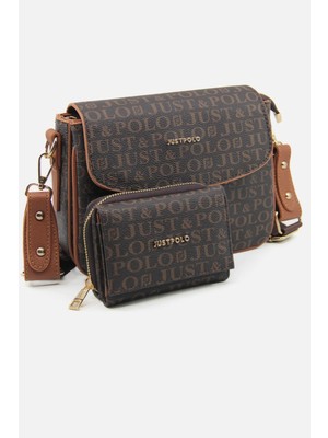 Just Polo Kadın Orijinal Just Polo Ayarlanabilir Askılı Şık El & Omuz Çantası ve Cüzdanı Kombin Shopper