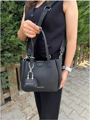 Just Polo Kadın Yeni Sezon Yumuşak Derili 4 Bölmeli Lüks El ve Omuz Çantası Shopper Ebat: 28 x 20 cm