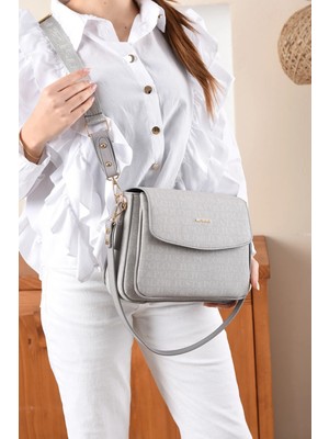 Just Polo Kadın Orijinal Just Polo Baskılı Büyük Boy Şık El ve Omuz Çantası Shoulder Bag Ebat: 29 x 25 cm