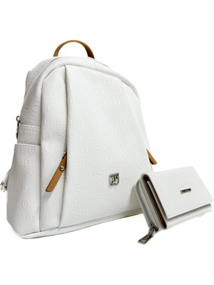 Just Polo Kadın Yeni Sezon Büyük Boy Sırt Çantası ve Cüzdanı Kombin 6011MH